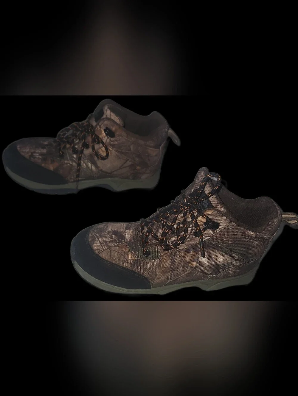 Ozark Trail Boys Mossy Oak Camo Lace-Up Outdoor Hiking Boots Size 5 Big Boys